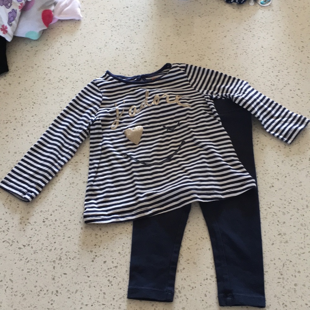 Joe Fresh Navy Striped Tee and Leggings